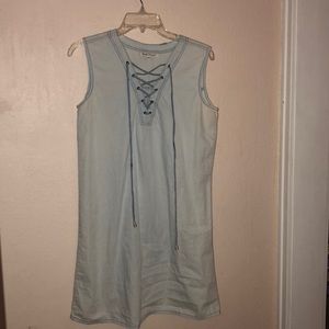 Light Blue Denim Shift Dress